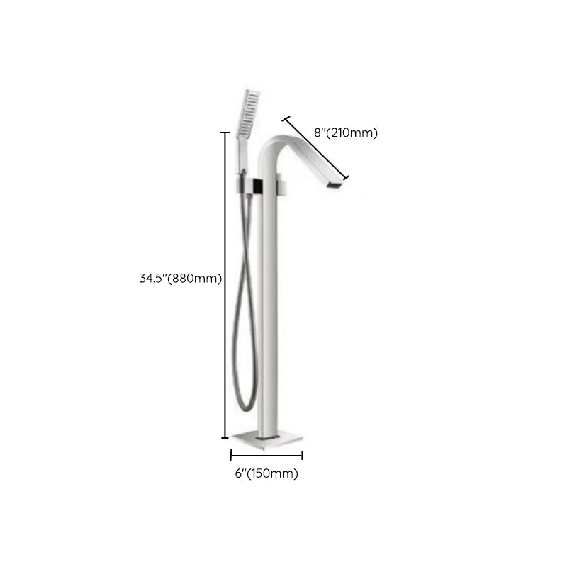 Floor Mounted Metal Freestanding Tub Filler 1 Handle Freestanding Bathtub Faucet Clearhalo 'Bathroom Remodel & Bathroom Fixtures' 'Bathtub Faucets' 'bathtub_faucets' 'Home Improvement' 'home_improvement' 'home_improvement_bathtub_faucets' 6714539