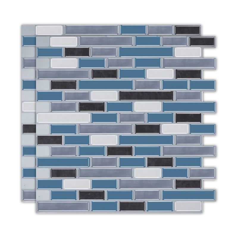 Peel & Stick Subway Tile Stain Resistant Plastic Rectangle Peel and Stick Tile 2 Pack Blue-Gray Clearhalo 'Flooring 'Home Improvement' 'home_improvement' 'home_improvement_peel_stick_blacksplash' 'Peel & Stick Backsplash Tile' 'peel_stick_blacksplash' 'Walls & Ceilings' Walls and Ceiling' 6714949