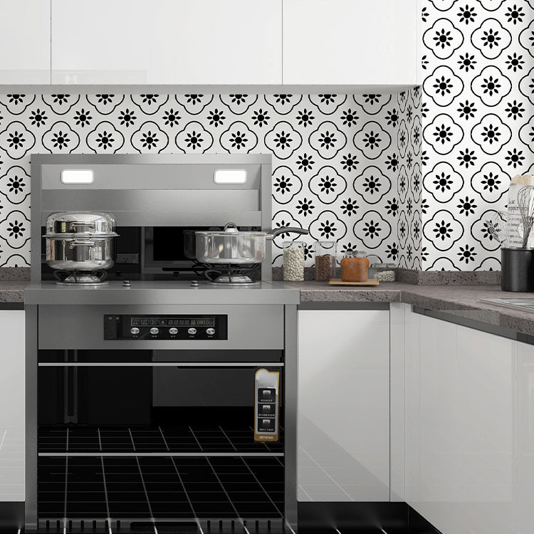 Modern Mosaic Tile Peel and Stick Backsplash Tile for Bathroom Black White 60-Piece Set Clearhalo 'Flooring 'Home Improvement' 'home_improvement' 'home_improvement_peel_stick_blacksplash' 'Peel & Stick Backsplash Tile' 'peel_stick_blacksplash' 'Walls & Ceilings' Walls and Ceiling' 6714998