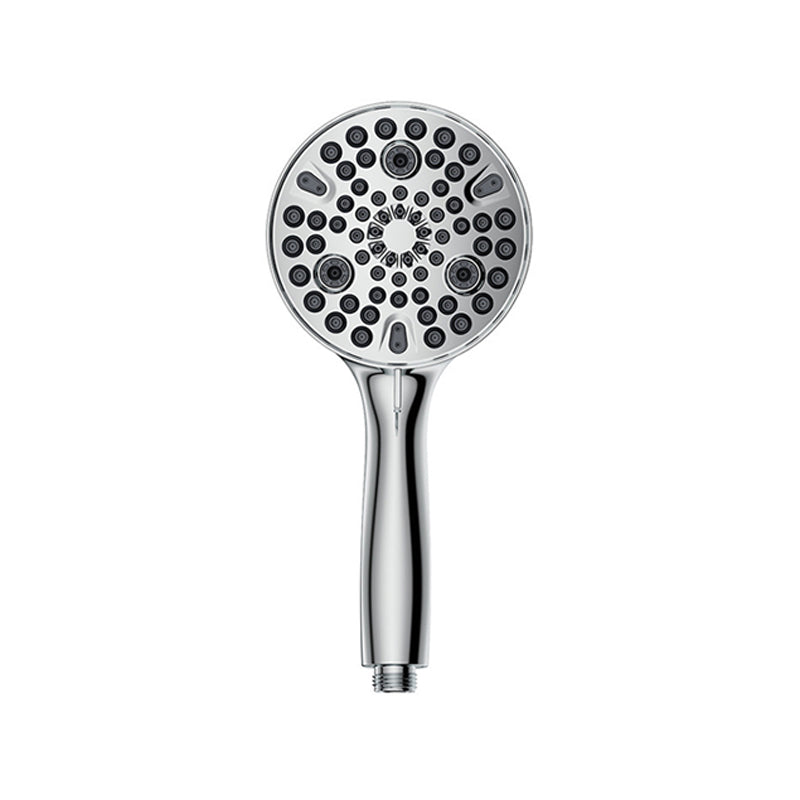 Round Handheld Shower Head Plastic Water Efficient Shower Head Chrome Hand Shower Clearhalo 'Bathroom Remodel & Bathroom Fixtures' 'Home Improvement' 'home_improvement' 'home_improvement_shower_heads' 'Shower Heads' 'shower_heads' 'Showers & Bathtubs Plumbing' 'Showers & Bathtubs' 6715269