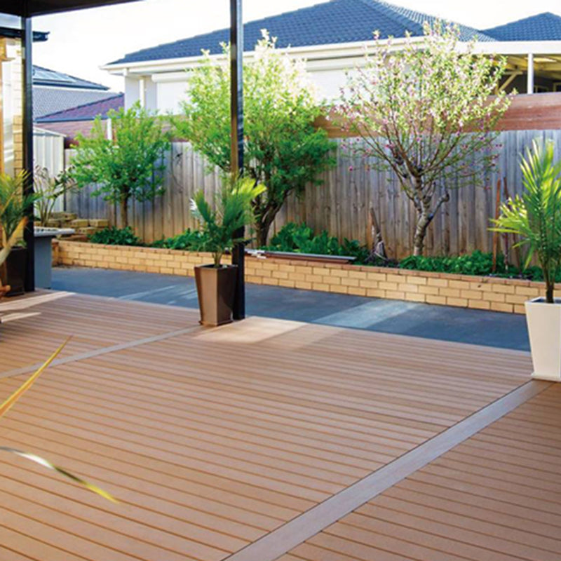 Outdoor Deck Plank Waterproof Slip Resistant Embossed Snapping Floor Board Brown 8㎡- 16 Pieces Clearhalo 'Home Improvement' 'home_improvement' 'home_improvement_outdoor_deck_tiles_planks' 'Outdoor Deck Tiles & Planks' 'Outdoor Flooring & Tile' 'Outdoor Remodel' 'outdoor_deck_tiles_planks' 6716156