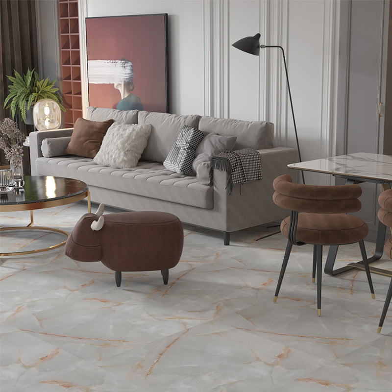 Square PVC Flooring Stone Design Peel & Stick Vinyl Flooring for Living Room Gray-Yellow Clearhalo 'Flooring 'Home Improvement' 'home_improvement' 'home_improvement_vinyl_flooring' 'Vinyl Flooring' 'vinyl_flooring' Walls and Ceiling' 6716270