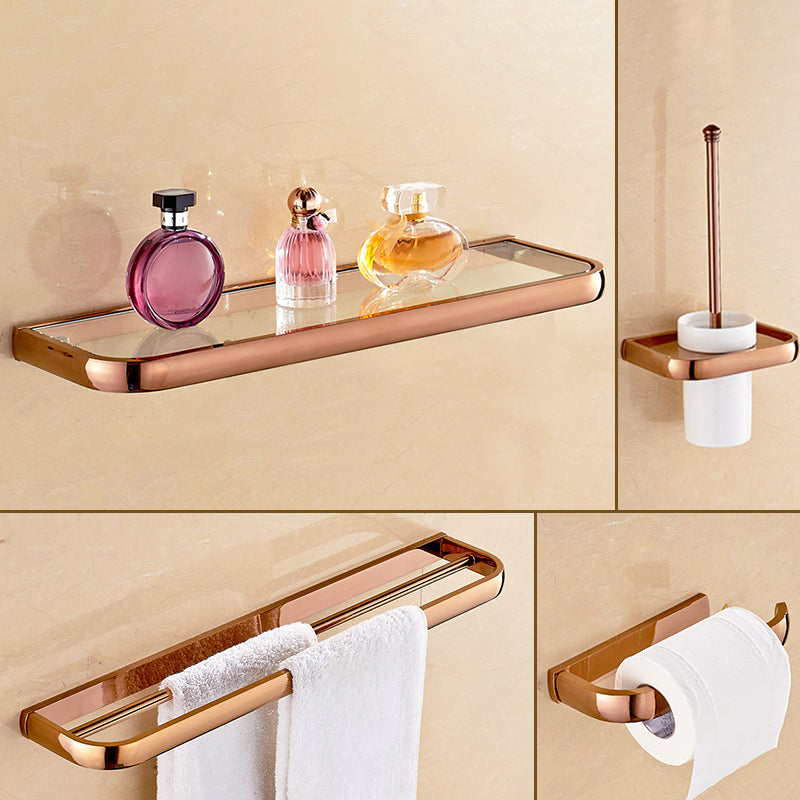 Traditional Bathroom Accessories Hardware Set Bath Shelf Bathroom Set 4-Piece Set (Single Deck Shelf) Clearhalo 'Bathroom Hardware Sets' 'Bathroom Hardware' 'Bathroom Remodel & Bathroom Fixtures' 'bathroom_hardware_sets' 'Home Improvement' 'home_improvement' 'home_improvement_bathroom_hardware_sets' 6717702