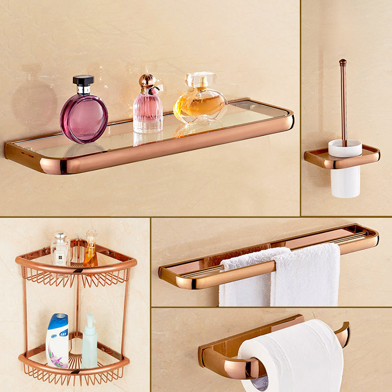 Traditional Bathroom Accessories Hardware Set Bath Shelf Bathroom Set 5-Piece Set (Single Deck Shelf) Clearhalo 'Bathroom Hardware Sets' 'Bathroom Hardware' 'Bathroom Remodel & Bathroom Fixtures' 'bathroom_hardware_sets' 'Home Improvement' 'home_improvement' 'home_improvement_bathroom_hardware_sets' 6717703