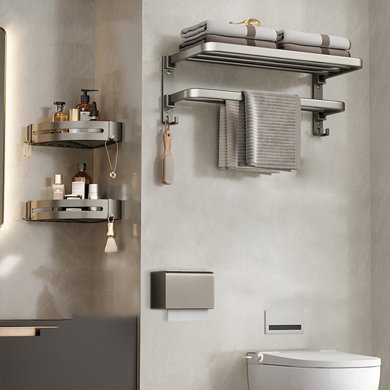 Modern Stainless Steel Bath Shelf Bathroom Accessory Kit Towel Bar Bathroom Set 4-Piece Set (Toilet Paper Holder) Clearhalo 'Bathroom Hardware Sets' 'Bathroom Hardware' 'Bathroom Remodel & Bathroom Fixtures' 'bathroom_hardware_sets' 'Home Improvement' 'home_improvement' 'home_improvement_bathroom_hardware_sets' 6717788