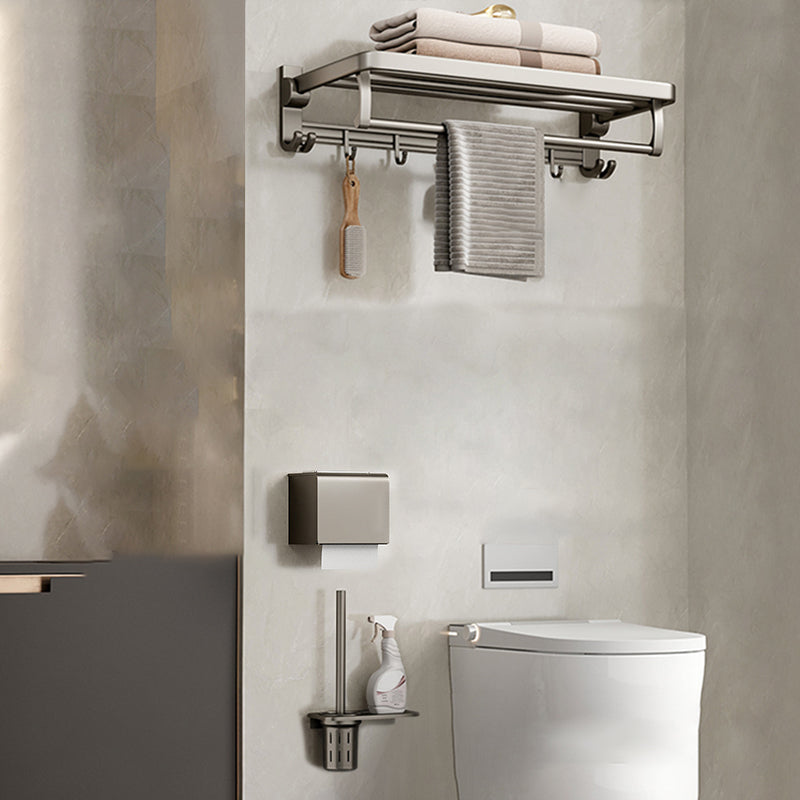 Modern Stainless Steel Bath Shelf Bathroom Accessory Kit Towel Bar Bathroom Set 3-Piece Set (Toilet Paper Holder) Clearhalo 'Bathroom Hardware Sets' 'Bathroom Hardware' 'Bathroom Remodel & Bathroom Fixtures' 'bathroom_hardware_sets' 'Home Improvement' 'home_improvement' 'home_improvement_bathroom_hardware_sets' 6717796