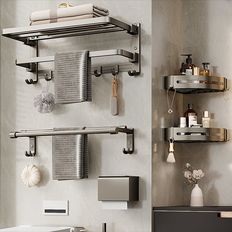 Modern Towel Bar Bathroom Set Bath Shelf Bathroom Accessory Kit Clearhalo 'Bathroom Hardware Sets' 'Bathroom Hardware' 'Bathroom Remodel & Bathroom Fixtures' 'bathroom_hardware_sets' 'Home Improvement' 'home_improvement' 'home_improvement_bathroom_hardware_sets' 6717818