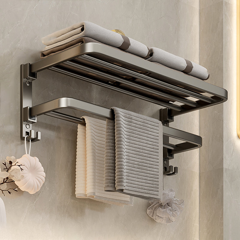 Modern Towel Bar Bathroom Set Bath Shelf Bathroom Accessory Kit Grey Clearhalo 'Bathroom Hardware Sets' 'Bathroom Hardware' 'Bathroom Remodel & Bathroom Fixtures' 'bathroom_hardware_sets' 'Home Improvement' 'home_improvement' 'home_improvement_bathroom_hardware_sets' 6717853