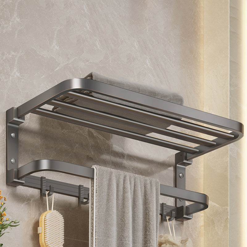 Modern Bathroom Accessory Kit Grey Towel Bar Bath Shelf Bathroom Hardware Clearhalo 'Bathroom Hardware Sets' 'Bathroom Hardware' 'Bathroom Remodel & Bathroom Fixtures' 'bathroom_hardware_sets' 'Home Improvement' 'home_improvement' 'home_improvement_bathroom_hardware_sets' 6717889