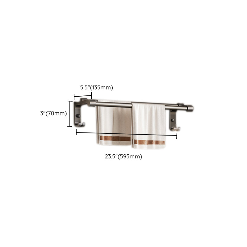 Modern Bathroom Accessory Kit Grey Towel Bar Bath Shelf Bathroom Hardware Clearhalo 'Bathroom Hardware Sets' 'Bathroom Hardware' 'Bathroom Remodel & Bathroom Fixtures' 'bathroom_hardware_sets' 'Home Improvement' 'home_improvement' 'home_improvement_bathroom_hardware_sets' 6717898