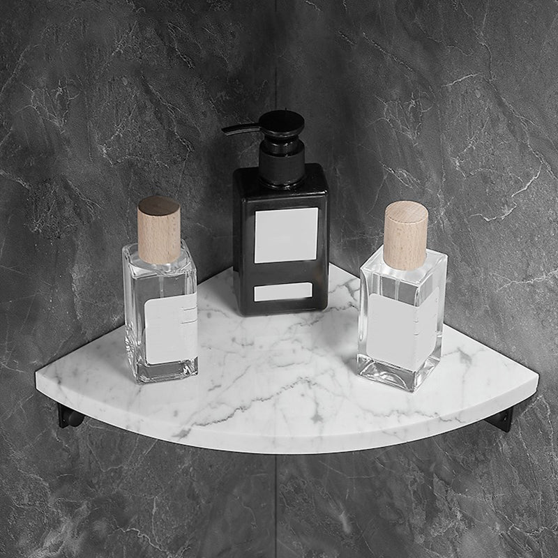 Metal & Marble Bathroom Hardware Set as Individual or as a Set in Black Triangular Bath Shelf Clearhalo 'Bathroom Hardware Sets' 'Bathroom Hardware' 'Bathroom Remodel & Bathroom Fixtures' 'bathroom_hardware_sets' 'Home Improvement' 'home_improvement' 'home_improvement_bathroom_hardware_sets' 6718004