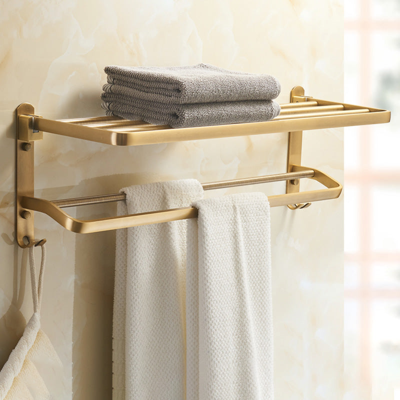 Vintage Bronze Bathroom Accessory Set Brushed Brass Towel Bar/Paper Holder/Bath Shelf Towel Rack Clearhalo 'Bathroom Hardware Sets' 'Bathroom Hardware' 'Bathroom Remodel & Bathroom Fixtures' 'bathroom_hardware_sets' 'Home Improvement' 'home_improvement' 'home_improvement_bathroom_hardware_sets' 6718110