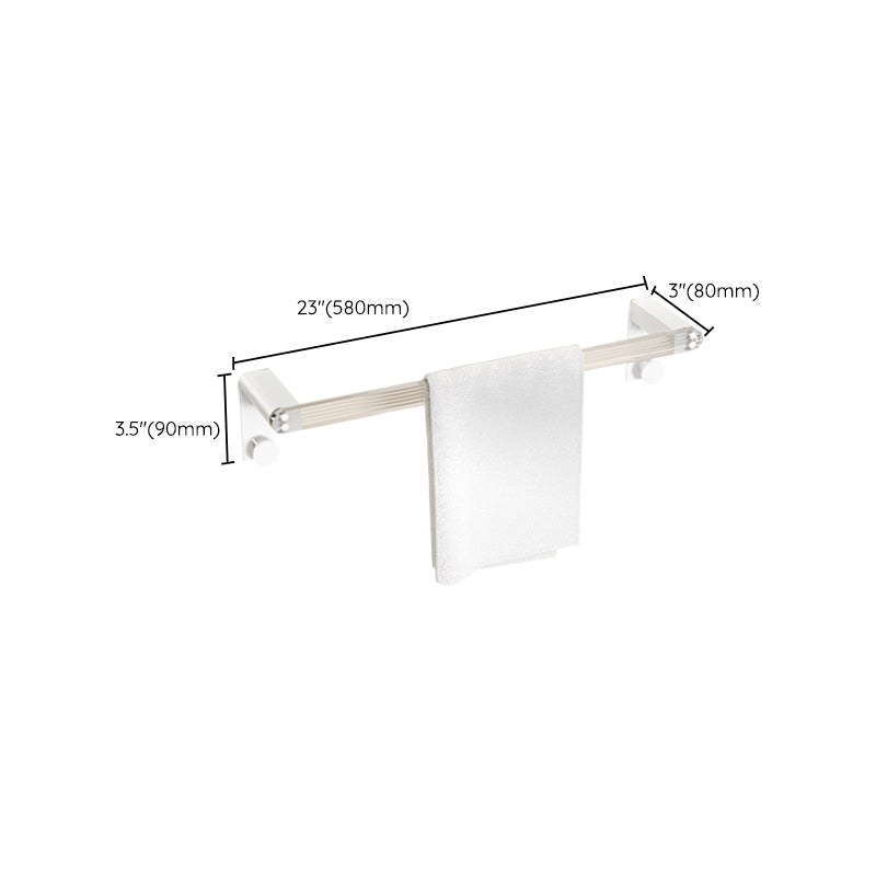 White Bathroom Accessory Set Metal & Acrylic Bathroom Set with Bath Shelf/Robe Hooks Clearhalo 'Bathroom Hardware Sets' 'Bathroom Hardware' 'Bathroom Remodel & Bathroom Fixtures' 'bathroom_hardware_sets' 'Home Improvement' 'home_improvement' 'home_improvement_bathroom_hardware_sets' 6718181