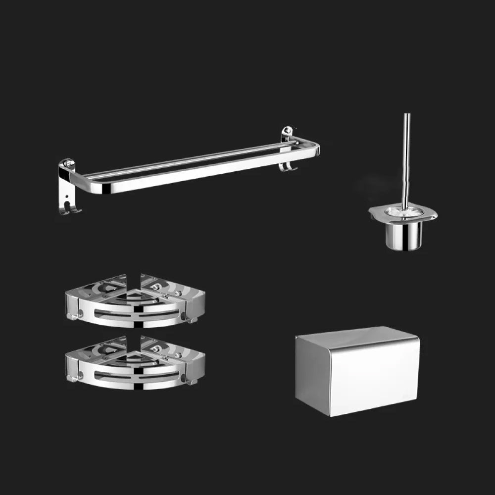 Modern Stainless Steel Bathroom Hardware Towel Bar Bathroom Set 5-Piece Set (Toilet Paper Holder) Clearhalo 'Bathroom Hardware Sets' 'Bathroom Hardware' 'Bathroom Remodel & Bathroom Fixtures' 'bathroom_hardware_sets' 'Home Improvement' 'home_improvement' 'home_improvement_bathroom_hardware_sets' 6718399