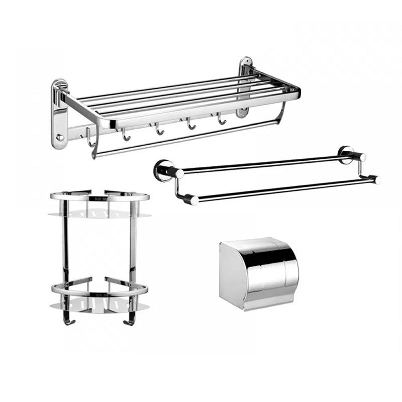 Modern Stainless Steel Bathroom Hardware Towel Bar Bathroom Set 4-Piece Set (Toilet Paper Holder) Clearhalo 'Bathroom Hardware Sets' 'Bathroom Hardware' 'Bathroom Remodel & Bathroom Fixtures' 'bathroom_hardware_sets' 'Home Improvement' 'home_improvement' 'home_improvement_bathroom_hardware_sets' 6718401