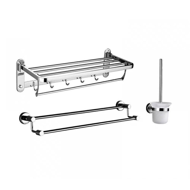 Modern Stainless Steel Bathroom Hardware Towel Bar Bathroom Set 3-Piece Set (Toilet Brush) Clearhalo 'Bathroom Hardware Sets' 'Bathroom Hardware' 'Bathroom Remodel & Bathroom Fixtures' 'bathroom_hardware_sets' 'Home Improvement' 'home_improvement' 'home_improvement_bathroom_hardware_sets' 6718402