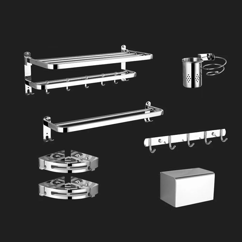 Modern Stainless Steel Bathroom Hardware Towel Bar Bathroom Set 7-Piece Set (Toilet Paper Holder) Clearhalo 'Bathroom Hardware Sets' 'Bathroom Hardware' 'Bathroom Remodel & Bathroom Fixtures' 'bathroom_hardware_sets' 'Home Improvement' 'home_improvement' 'home_improvement_bathroom_hardware_sets' 6718409