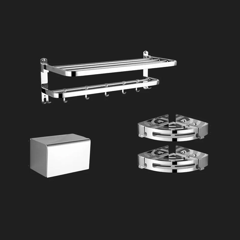 Modern Stainless Steel Bathroom Hardware Towel Bar Bathroom Set 4-Piece (Towel Rack) Clearhalo 'Bathroom Hardware Sets' 'Bathroom Hardware' 'Bathroom Remodel & Bathroom Fixtures' 'bathroom_hardware_sets' 'Home Improvement' 'home_improvement' 'home_improvement_bathroom_hardware_sets' 6718416