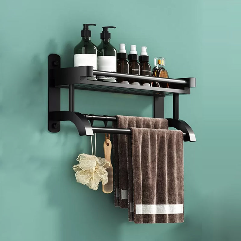 Modern Black Bathroom Accessory Stainless Steel Hardware Set Bath Shelf 19.7"L x 5.9"W x 7.1"H 1 Piece Bath Shelf Clearhalo 'Bathroom Hardware Sets' 'Bathroom Hardware' 'Bathroom Remodel & Bathroom Fixtures' 'bathroom_hardware_sets' 'Home Improvement' 'home_improvement' 'home_improvement_bathroom_hardware_sets' 6718529