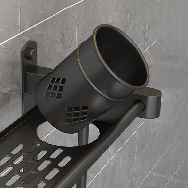 Modern Black Bathroom Accessory Stainless Steel Hardware Set Bath Shelf Clearhalo 'Bathroom Hardware Sets' 'Bathroom Hardware' 'Bathroom Remodel & Bathroom Fixtures' 'bathroom_hardware_sets' 'Home Improvement' 'home_improvement' 'home_improvement_bathroom_hardware_sets' 6718535