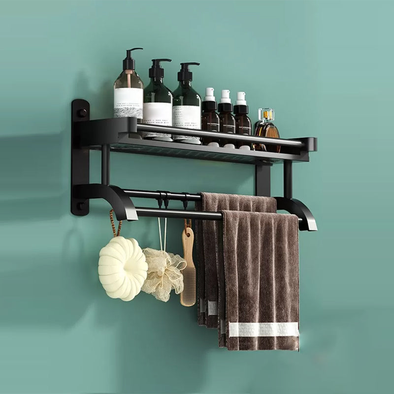 Modern Black Bathroom Accessory Stainless Steel Hardware Set Bath Shelf 24"L x 6"W x 7"H 1 Piece Bath Shelf Clearhalo 'Bathroom Hardware Sets' 'Bathroom Hardware' 'Bathroom Remodel & Bathroom Fixtures' 'bathroom_hardware_sets' 'Home Improvement' 'home_improvement' 'home_improvement_bathroom_hardware_sets' 6718544