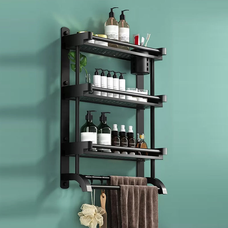 Modern Black Bathroom Accessory Stainless Steel Hardware Set Bath Shelf 20"L x 6"W x 24"H 1 Piece Single Cup Bath Shelf Clearhalo 'Bathroom Hardware Sets' 'Bathroom Hardware' 'Bathroom Remodel & Bathroom Fixtures' 'bathroom_hardware_sets' 'Home Improvement' 'home_improvement' 'home_improvement_bathroom_hardware_sets' 6718566