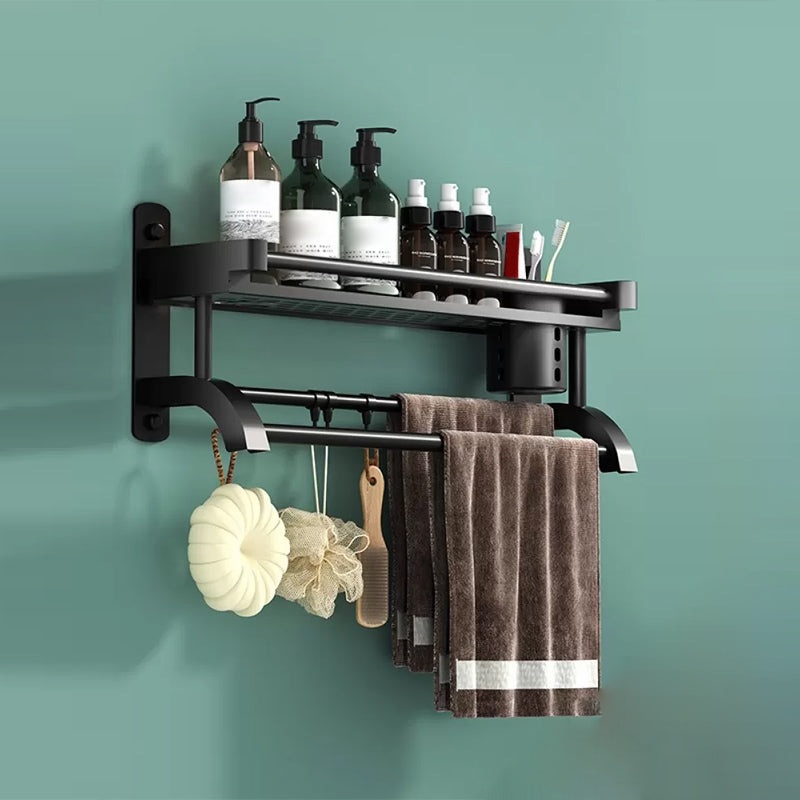 Modern Black Bathroom Accessory Stainless Steel Hardware Set Bath Shelf 24"L x 6"W x 7"H 1 Piece Single Cup Bath Shelf Clearhalo 'Bathroom Hardware Sets' 'Bathroom Hardware' 'Bathroom Remodel & Bathroom Fixtures' 'bathroom_hardware_sets' 'Home Improvement' 'home_improvement' 'home_improvement_bathroom_hardware_sets' 6718568