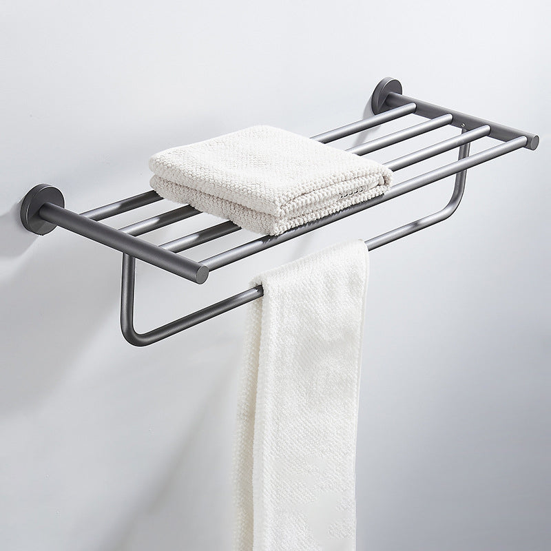 Traditional Gray Brass Bath Hardware Set Towel Bar Bathroom Hardware Set Towel Rack Clearhalo 'Bathroom Hardware Sets' 'Bathroom Hardware' 'Bathroom Remodel & Bathroom Fixtures' 'bathroom_hardware_sets' 'Home Improvement' 'home_improvement' 'home_improvement_bathroom_hardware_sets' 6718606