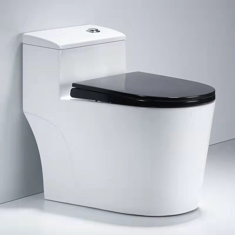 Indoor Ceramic Floor Mounted Toilet Modern All-In-One Toilet Bowl White/ Black Clearhalo 'Bathroom Remodel & Bathroom Fixtures' 'Home Improvement' 'home_improvement' 'home_improvement_toilets' 'Toilets & Bidets' 'Toilets' 6719643