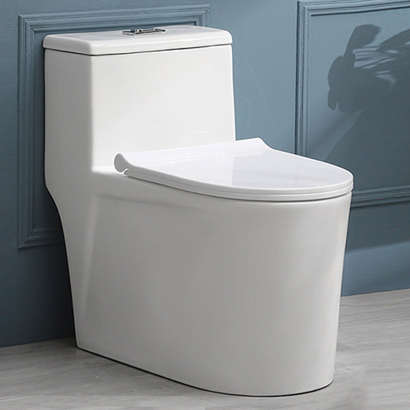 White Ceramic All-In-One Toilet Modern Floor Mounted Toilet Bowl 15"L x 27"W x 26"H 12" Clearhalo 'Bathroom Remodel & Bathroom Fixtures' 'Home Improvement' 'home_improvement' 'home_improvement_toilets' 'Toilets & Bidets' 'Toilets' 6719676