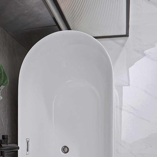 Modern Ellipse Acrylic Bathtub Freestanding Soaking Bathtub with Overflow Hole Clearhalo 'Bathroom Remodel & Bathroom Fixtures' 'Bathtubs' 'Home Improvement' 'home_improvement' 'home_improvement_bathtubs' 'Showers & Bathtubs' 6719877