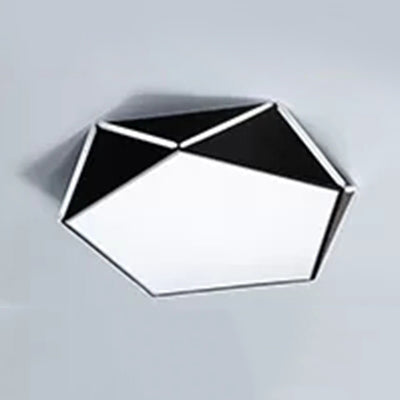 Cafe Pentagon Diamond Ceiling Mount Light Acrylic Macaron Style LED Ceiling Lamp Black White Clearhalo 'Ceiling Lights' 'Close To Ceiling Lights' 'Close to ceiling' 'Flush mount' Lighting' 67224