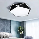 Cafe Pentagon Diamond Ceiling Mount Light Acrylic Macaron Style LED Ceiling Lamp Black Clearhalo 'Ceiling Lights' 'Close To Ceiling Lights' 'Close to ceiling' 'Flush mount' Lighting' 67225