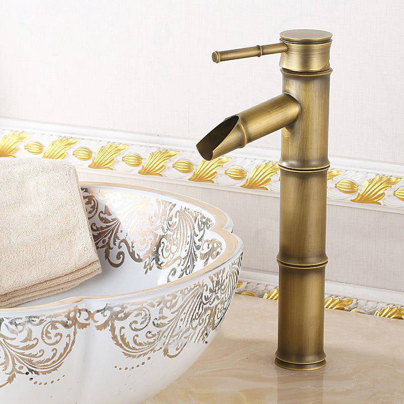 Circular Farmhouse Vessel Faucet Brass Lever Handle Bathroom Faucet Latón 10.8" Indicators Included Clearhalo 'bathroom_sink_faucets' 'Conjunta de Baño y Conjunta de Grifo' 'Coronamiento de Baño y Dispositivo de Baño' 'Grifo del lavabo del baño' 'Hogar' 'home_improvement' 'home_improvement_bathroom_sink_faucets' 'Mejoras para el hogar' 6727009