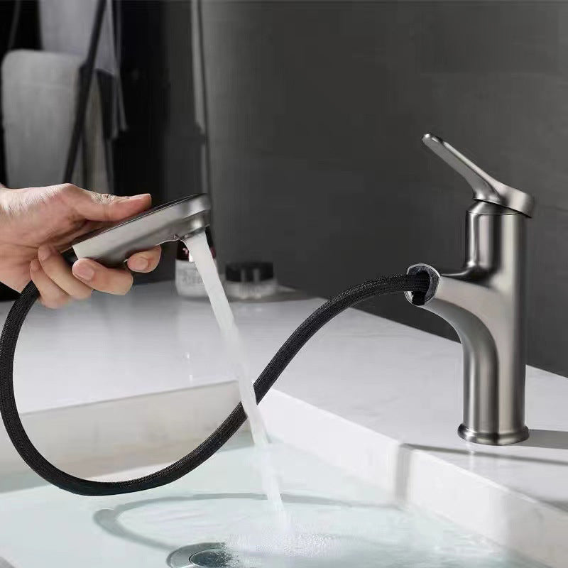 Modern Vessel Faucet Brass Lever Handle Swivel Spout Bathroom Vessel Faucet Clearhalo 'Bathroom Remodel & Bathroom Fixtures' 'Bathroom Sink Faucets' 'Bathroom Sinks & Faucet Components' 'bathroom_sink_faucets' 'Home Improvement' 'home_improvement' 'home_improvement_bathroom_sink_faucets' 6727096