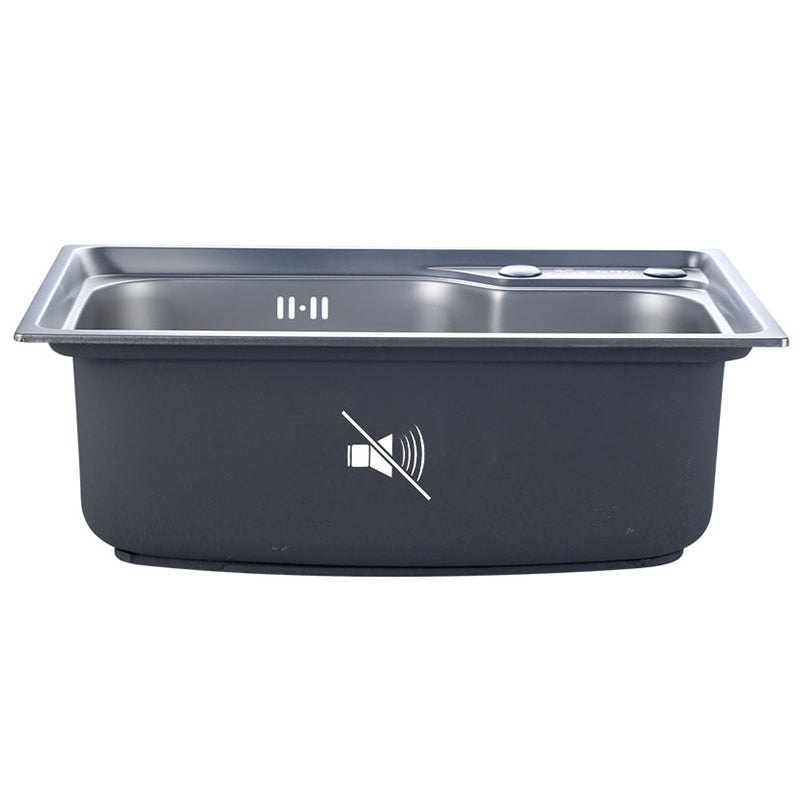 Stainless Steel Kitchen Sink Contemporary Single Bowl Kitchen Sink with Basket Strainer Clearhalo 'Home Improvement' 'home_improvement' 'home_improvement_kitchen_sinks' 'Kitchen Remodel & Kitchen Fixtures' 'Kitchen Sinks & Faucet Components' 'Kitchen Sinks' 'kitchen_sinks' 6727365