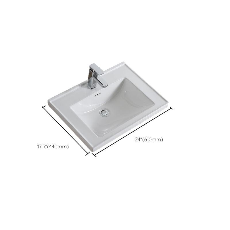 Modern Bathroom Sink Porcelain Rectangular Drop-in Bathroom Sink with Pop-Up Drain Clearhalo 'Bathroom Remodel & Bathroom Fixtures' 'Bathroom Sinks & Faucet Components' 'Bathroom Sinks' 'bathroom_sink' 'Home Improvement' 'home_improvement' 'home_improvement_bathroom_sink' 6727604