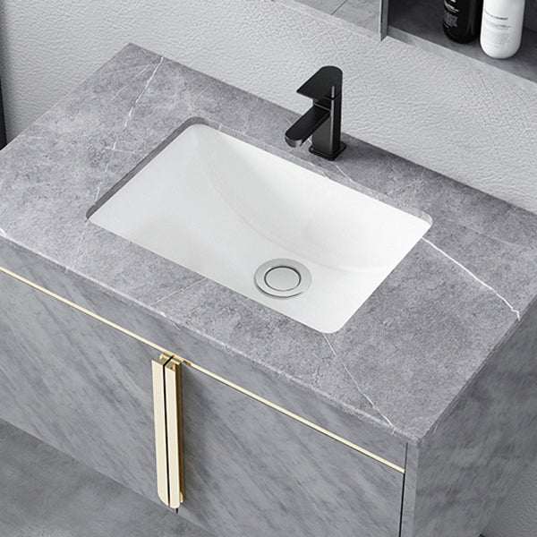 Contemporary Sink Vanity Mirror Cabinet Wall Mount Vanity Cabinet with Storage Shelving Clearhalo 'Bathroom Remodel & Bathroom Fixtures' 'Bathroom Vanities' 'bathroom_vanities' 'Home Improvement' 'home_improvement' 'home_improvement_bathroom_vanities' 6727909