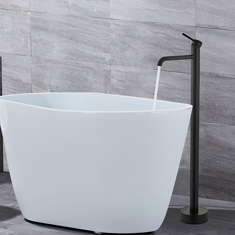 Floor Mounted Metal Freestanding Tub Filler Swivel Low Arc Freestanding Faucet Clearhalo 'Bathroom Remodel & Bathroom Fixtures' 'Bathtub Faucets' 'bathtub_faucets' 'Home Improvement' 'home_improvement' 'home_improvement_bathtub_faucets' 6728079