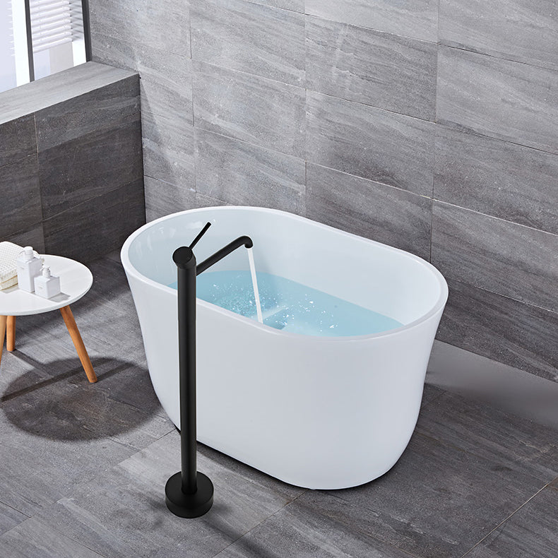 Floor Mounted Metal Freestanding Tub Filler Swivel Low Arc Freestanding Faucet Clearhalo 'Bathroom Remodel & Bathroom Fixtures' 'Bathtub Faucets' 'bathtub_faucets' 'Home Improvement' 'home_improvement' 'home_improvement_bathtub_faucets' 6728091