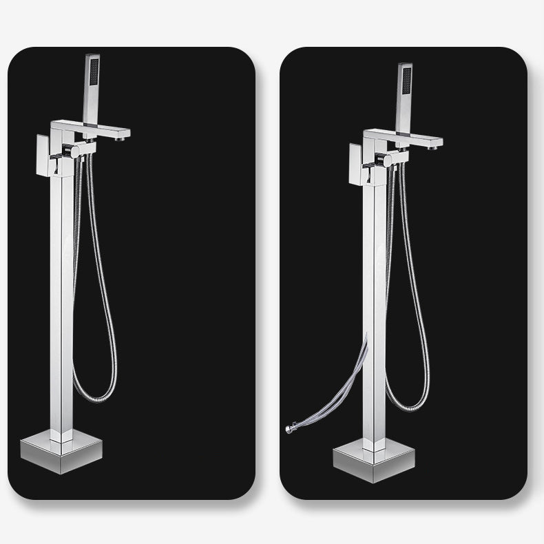 Floor Mounted Metal Freestanding Tub Filler Swivel High Arc Freestanding Faucet Clearhalo 'Bathroom Remodel & Bathroom Fixtures' 'Bathtub Faucets' 'bathtub_faucets' 'Home Improvement' 'home_improvement' 'home_improvement_bathtub_faucets' 6728115