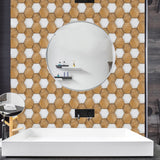 Hexagonal Tile-Peel & Stick Plastic Stain Resistant Peel & Stick Mosaic Tile 5 Pack Clearhalo 'Flooring 'Home Improvement' 'home_improvement' 'home_improvement_peel_stick_blacksplash' 'Peel & Stick Backsplash Tile' 'peel_stick_blacksplash' 'Walls & Ceilings' Walls and Ceiling' 6728215