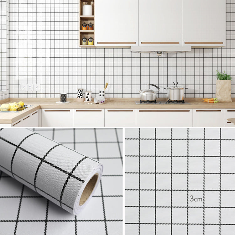 Modern Kitchen Backsplash Tile Plaid Print Peel and Stick Backsplash Tile Off-White Clearhalo 'Flooring 'Home Improvement' 'home_improvement' 'home_improvement_peel_stick_blacksplash' 'Peel & Stick Backsplash Tile' 'peel_stick_blacksplash' 'Walls & Ceilings' Walls and Ceiling' 6728227