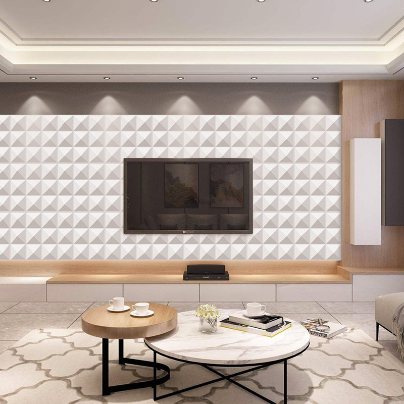 Modern Square Wall Paneling Peel and Stick Geometric Pattern Wall Paneling Textured White Clearhalo 'Flooring 'Home Improvement' 'home_improvement' 'home_improvement_wall_paneling' 'Wall Paneling' 'wall_paneling' 'Walls & Ceilings' Walls and Ceiling' 6728353