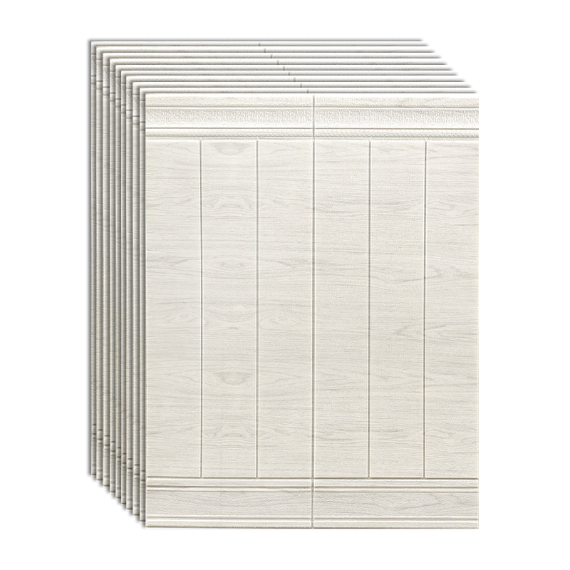 Industrial Wall Plank 3D Wood Grain Bathroom Living Room Wall Panels Set of 10 White-Gray Clearhalo 'Flooring 'Home Improvement' 'home_improvement' 'home_improvement_wall_paneling' 'Wall Paneling' 'wall_paneling' 'Walls & Ceilings' Walls and Ceiling' 6728416