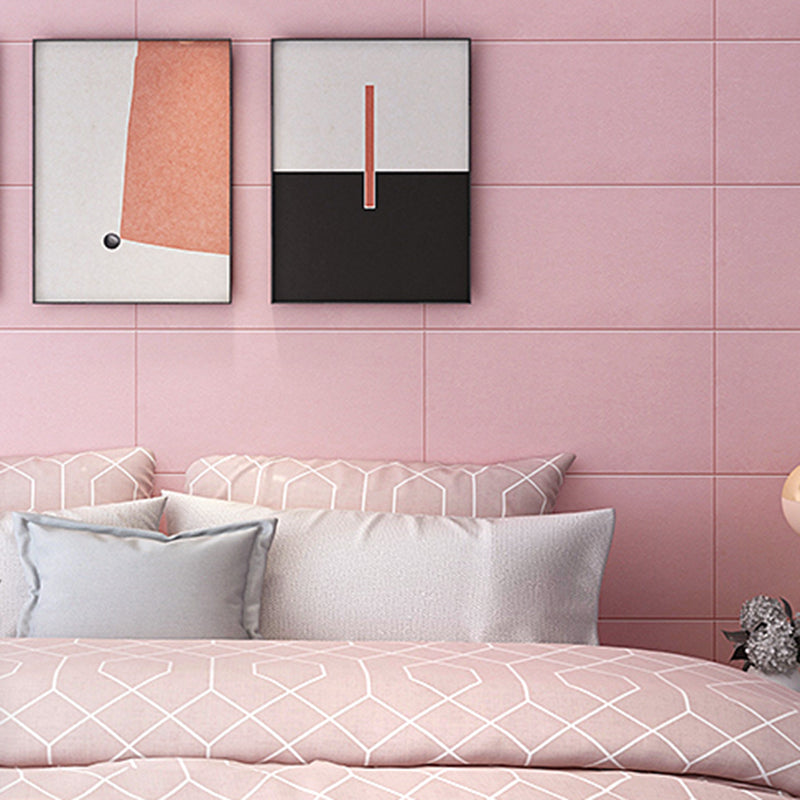 Glam Wall Paneling Peel and Stick Texture Effect Design Square Wall Panel Pink Clearhalo 'Flooring 'Home Improvement' 'home_improvement' 'home_improvement_wall_paneling' 'Wall Paneling' 'wall_paneling' 'Walls & Ceilings' Walls and Ceiling' 6728421