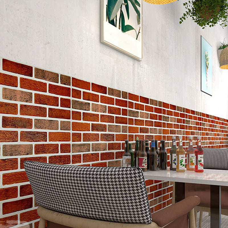 Industrial Style 3D Wall Plank Brick Wall Panels Peel Stick Installation Red 10-Piece Set Clearhalo 'Flooring 'Home Improvement' 'home_improvement' 'home_improvement_wall_paneling' 'Wall Paneling' 'wall_paneling' 'Walls & Ceilings' Walls and Ceiling' 6728463