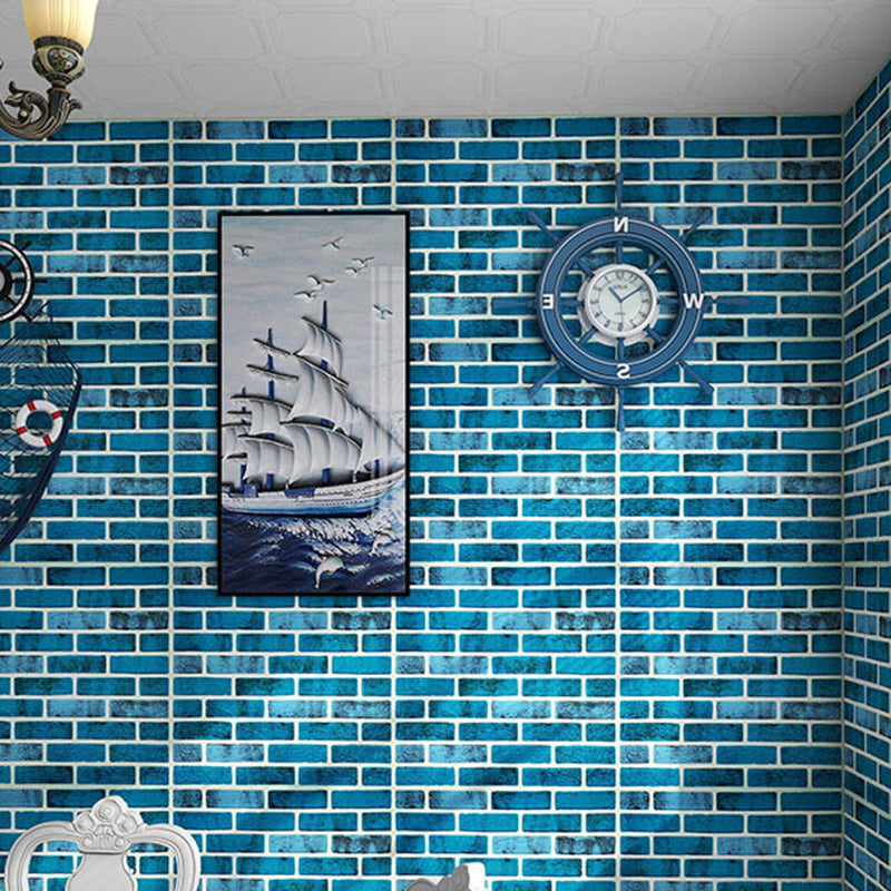 Industrial Style 3D Wall Plank Brick Wall Panels Peel Stick Installation Light Blue 10-Piece Set Clearhalo 'Flooring 'Home Improvement' 'home_improvement' 'home_improvement_wall_paneling' 'Wall Paneling' 'wall_paneling' 'Walls & Ceilings' Walls and Ceiling' 6728484