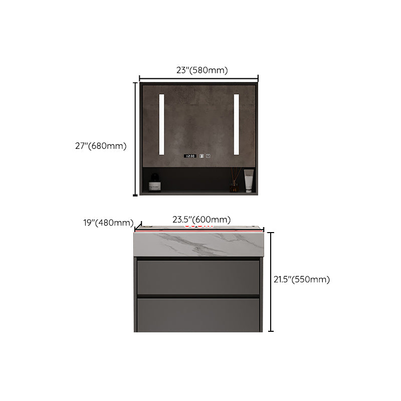 Modern Wall-Mounted Vanity Mirror Cabinet Sink Bathroom Vanity Cabinet Clearhalo 'Bathroom Remodel & Bathroom Fixtures' 'Bathroom Vanities' 'bathroom_vanities' 'Home Improvement' 'home_improvement' 'home_improvement_bathroom_vanities' 6729201