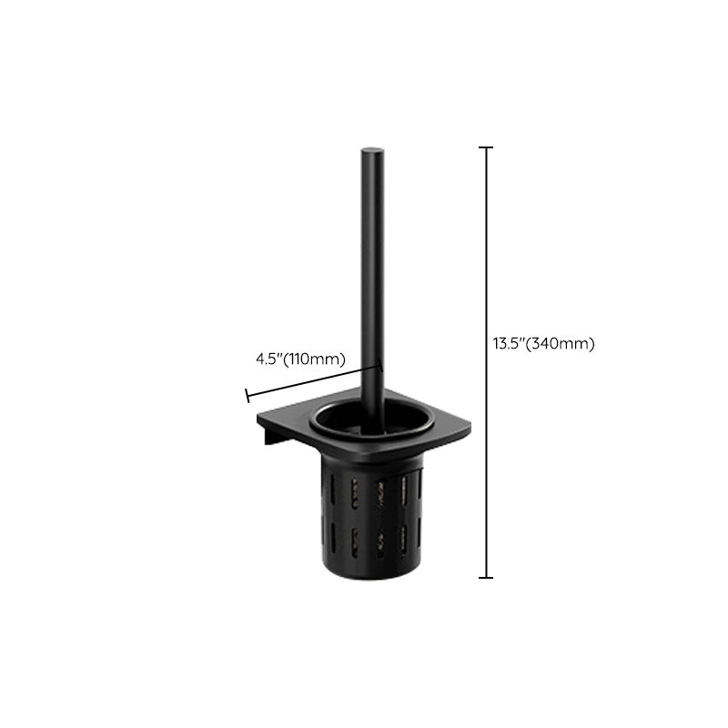 Modern Aluminum Bathroom Accessory Set Matte Black Bath Shelf/Towel Bar/Paper Holder Clearhalo 'Bathroom Hardware Sets' 'Bathroom Hardware' 'Bathroom Remodel & Bathroom Fixtures' 'bathroom_hardware_sets' 'Home Improvement' 'home_improvement' 'home_improvement_bathroom_hardware_sets' 6730435